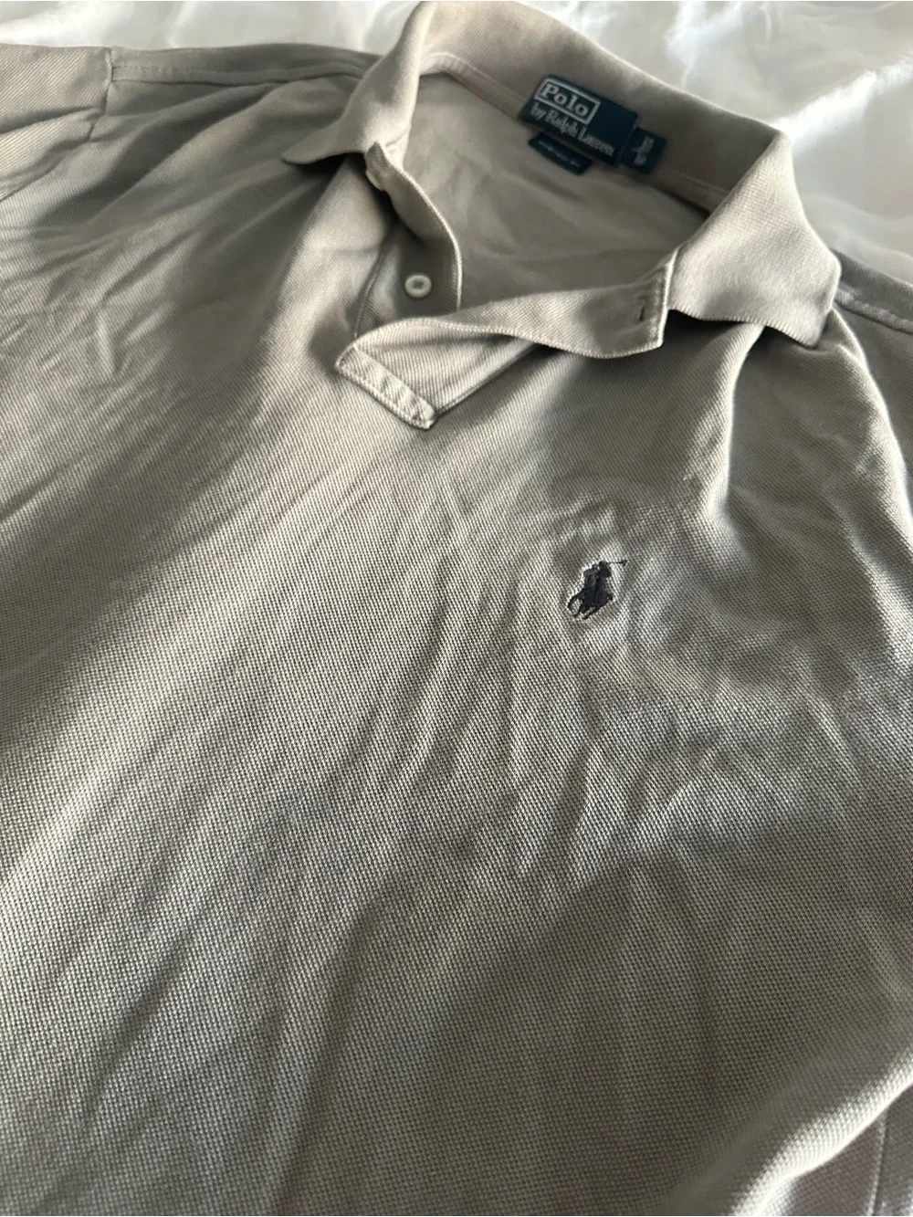 Ralph Lauren Men’s Taupe Polo Shirt with Embroidered Pony